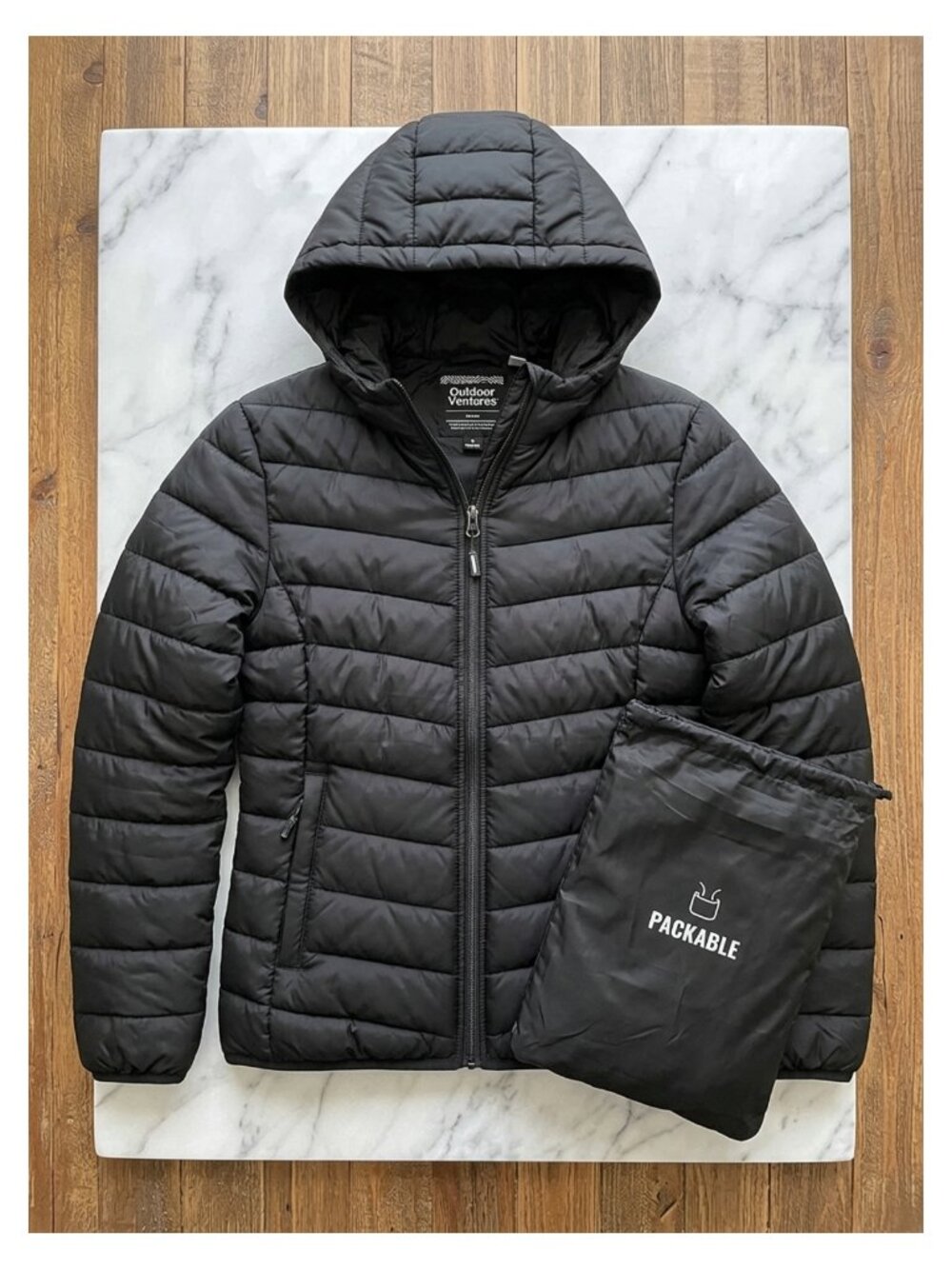 Women's Packable Lightweight Puffer Jacket Hooded Zip Winter